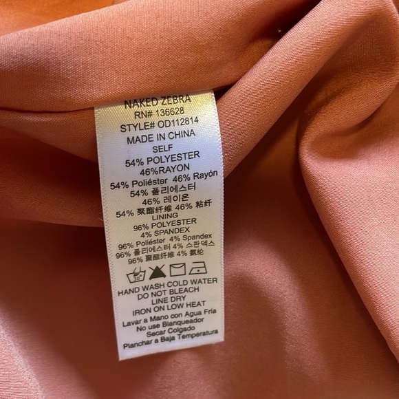 Feminine Rose Mini Dress Soft Girl Neutral Naked Zebra Silky Med Pink Minimalist - Picture 10 of 11